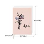 Cuaderno personalizado con nombre y páginas rayadas Accesorio de escritura Uso diario Regalo de cumpleaños para madres Mujeres