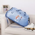 Personalized Ice Skating Girl Birth Flower Multi-compartment Waterproof Weekend Duffle Bag with Shoulder Strap and Name Back to School Gift for Her