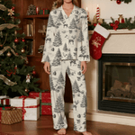 Pyjama en Toile de Jouy Personnalisé avec Initiale et Motif Pyjama en Tissu Super Douce Cadeau Anniversaire Noël pour Femme