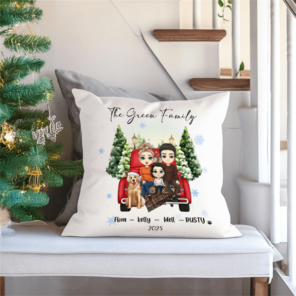 Henkilökohtainen perhe sarjakuvahahmoja pehmeä heittää tyynyn kansi nimi ja vuosi Home Decor syntymäpäivä vuosipäivä joululahja perheelle