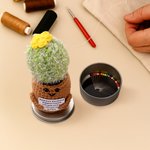 Coussin à épingles personnalisé au crochet avec boîte de rangement magnétique Fournitures de couture Cadeau pour les passionnés de couture et de patchwork