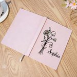 Cuaderno personalizado con nombre y páginas rayadas Accesorio de escritura Uso diario Regalo de cumpleaños para madres Mujeres