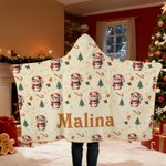 Gepersonaliseerde kerstmuts schattig dier zacht capuchon deken met naam verjaardag kerstcadeau voor jongens meisjes