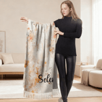 Foulard personnalisé au design classique de fleur aquarelle avec nom à porter tous les jours en hiver Cadeau d'anniversaire et de Noël pour la famille et les amis