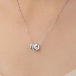 Personalized Zircon Multiple Circle Necklace with Name Dainty Jewellery Anniversary Birthday Gift for Girl Woman