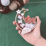 Gepersonaliseerd Moon Shaker Bear Baby Frist Kerst Ornament met Naam Kamer Decoratie Kerstcadeau voor Meisje Jongen Ouders