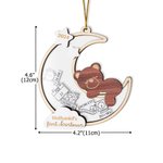 Gepersonaliseerd Moon Shaker Bear Baby Frist Kerst Ornament met Naam Kamer Decoratie Kerstcadeau voor Meisje Jongen Ouders