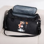 Personalized Ice Skating Girl Birth Flower Multi-compartment Waterproof Weekend Duffle Bag with Shoulder Strap and Name Back to School Gift for Her
