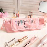Henkilökohtainen Syntymä Kukka kimppu hiustyökalut Kannettava Travel Bag nimi ja lämmönkestävä matto Travel Essentials syntymäpäivälahja naisille