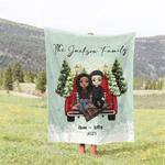 Manta personalizada con texto y nombres de personajes de dibujos animados para la familia Regalo de Navidad para la familia