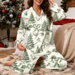 Pyjama en Toile de Jouy Personnalisé avec Initiale et Motif Pyjama en Tissu Super Douce Cadeau Anniversaire Noël pour Femme