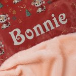 Gepersonaliseerde kerstmuts schattig dier zacht capuchon deken met naam verjaardag kerstcadeau voor jongens meisjes