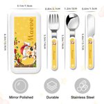 Personalised Cartoon Animal Christmas Tree Santa Hat Food-Grade Kid's Fork Spoon Knife 3 Pcs Cutlery Set with Name Daily Use Christmas Gift for Kids