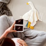 Personalised Cute Mallard Duck Goose 100% Cotton Soft Baby Security Blanket with Embroidered Name Birthday Baby Shower Gift for Newborn New Mom