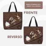 Bolso personalizado estampado de huellas vintage de 1 a 5 perros y gatos con cremallera y nombres regalo de cumpleaños para amantes de mascotas