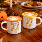 Spersonalizowany kubek emaliowany In My Pumpkin Spice Era 12 uncji z imieniem Dzień Dziękczynienia Prezent urodzinowy dla rodziny i dzieci