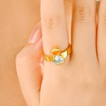 Gepersonaliseerde Leuke Jongen Meisje Bedel Hartvormige Geboortesteen Ring Moederdag Verjaardag Cadeau voor Moeder Grootmoeder