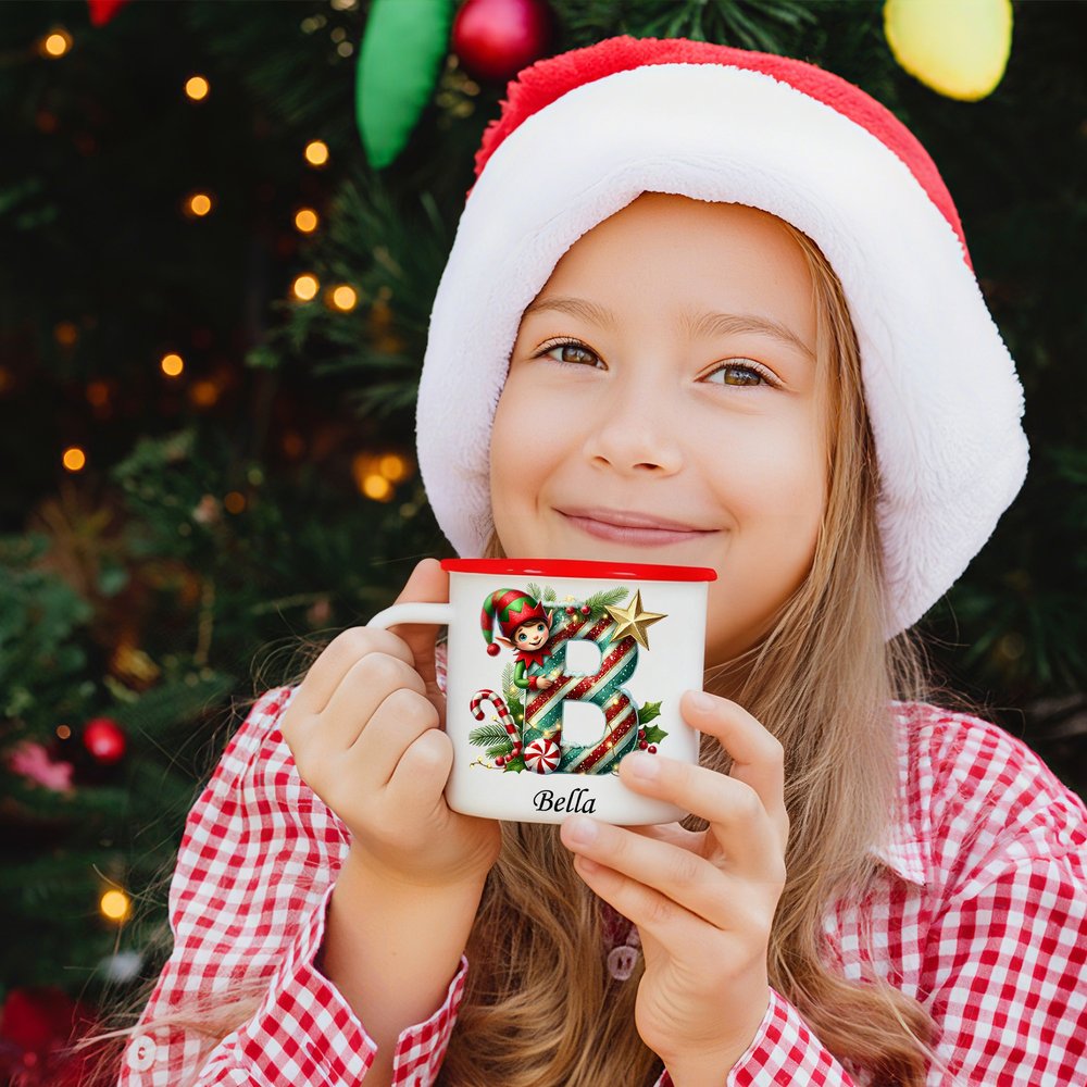 Mug émaillé personnalisé avec nom et décoration d'intérieur Cadeau de Noël pour garçons et filles 5
