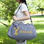 Personalized Cheerleading Theme Large Name Duffle Bag with Shoes Compartment and Shoulder Strap Birthday Team Gift for Cheerleader Girls