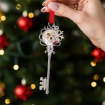 Photo Personnalisée Flocon de Neige Clé Magique Ornement Décoration Maison Cadeau de Noël pour Ami Famille