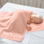 Personalized Embroidered Name Soft Cotton Baby Blanket Baby Shower Birthday Gift for Newborns Kids