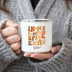 Spersonalizowany kubek emaliowany In My Pumpkin Spice Era 12 uncji z imieniem Dzień Dziękczynienia Prezent urodzinowy dla rodziny i dzieci