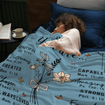 Personalizzato You Are Birth Flower Bible Verse Design Coperta morbida con nome Giorno religioso Compleanno Regalo di Natale per le donne cristiane