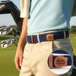 Ceinture Élastique Tissée Sans Trou Personnalisé avec Nom Initiale Style Monogramme Cadeau d'Anniversaire pour Homme Père