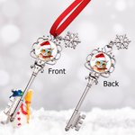 Photo Personnalisée Flocon de Neige Clé Magique Ornement Décoration Maison Cadeau de Noël pour Ami Famille