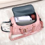 Sac à Bandoulière de Voyage Imperméable Personnalisé avec Nom et Personnage Sac de Sport à Compartiments Cadeau Anniversaire pour Femme
