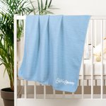 Personalized Embroidered Name Soft Cotton Baby Blanket Baby Shower Birthday Gift for Newborns Kids