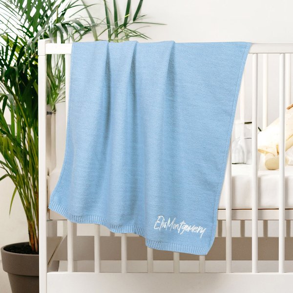 Personalized Embroidered Name Soft Cotton Baby Blanket Baby Shower Birthday Gift for Newborns Kids