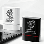 Personalized Birth Flower Portable Signature Stamp with Name Daily Use Birthday Gift for Friends Family 5