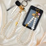 Personalised Angel Cross Initial Pearl Keychain Prayer Christmas Gift for Christians