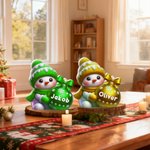 Personlig flerfärgad söt snögubbe julgransdekoration med namn julklapp till familj och vänner