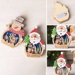 Gepersonaliseerd Kerstman Sneeuwpop Houten Ornament met Naam en LED Licht Woondecoratie Kerstcadeau voor Familie en Vrienden