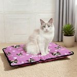 Personalized Paws Bones Dog Cat Face Photo Pet Mat with Name Outdoor Activities Indoor Rest Birthday Gift for Pet Owners Lovers