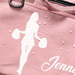 Henkilökohtainen Cheerleading tyttö siluetti vedenpitävä matka Duffel laukku nimi Travel Accessory syntymäpäivälahja Cheerleaders Sport Lovers