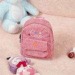 Personalized Multicolor Embroidered Flower Rainbow Corduroy Backpack with Name and Front Magnetic Buckle Pocket Birthday Back to School Gift for Kids