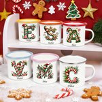 Mug émaillé personnalisé avec nom et décoration d'intérieur Cadeau de Noël pour garçons et filles 1