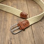 Ceinture Élastique Tissée Sans Trou Personnalisé avec Nom Initiale Style Monogramme Cadeau d'Anniversaire pour Homme Père