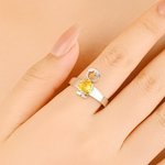 Gepersonaliseerde Leuke Jongen Meisje Bedel Hartvormige Geboortesteen Ring Moederdag Verjaardag Cadeau voor Moeder Grootmoeder