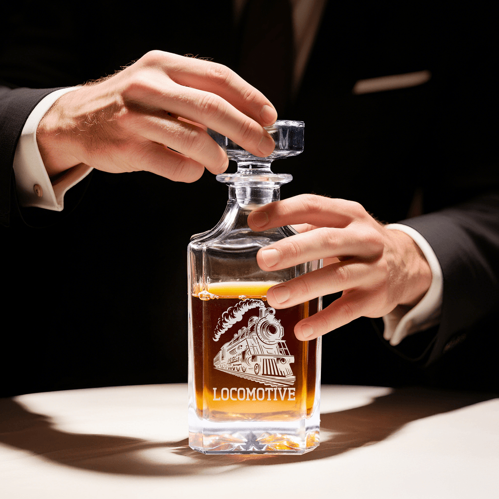 Personalised Locomotive Decanter Whiskey Decanter with Name Birthday Gift for Men Whiskey Lovers 8