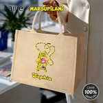 Spersonalizowana jutowa torba z długim ogonem Marsupilami z imieniem Urodziny Rocznica Prezent Świąteczny dla Przyjaciół Dzieci | Callie × Marsupilami®