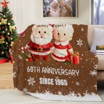 Personalized Christmas Couple Growing Old Together Soft Throw Blanket with Name Text and Year Home Decor Christmas Gift for Couple