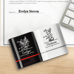Personalized Birth Flower Portable Signature Stamp with Name Daily Use Birthday Gift for Friends Family 4