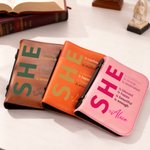 Personalized She is Bible Verses Multicolour PU Leather Book Cover with Name Christmas Birthday Baptism Gift for Christian Family Friends