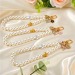 Personalised Angel Cross Initial Pearl Keychain Prayer Christmas Gift for Christians