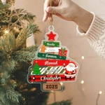 Personalised Christmas Tree Santa Claus Acrylic Ornament with 1-8 Names Home Tree Decor Christmas Gift for Family