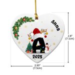 Personalised Santa Hat Initial Snowman Ceramic Ornament with Name and Year Tree Decor Christmas Gift for Family Kids